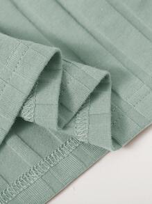 SHEIN EZwear 單肩羅紋針織短版上衣 - 薄荷綠 - 查看 5