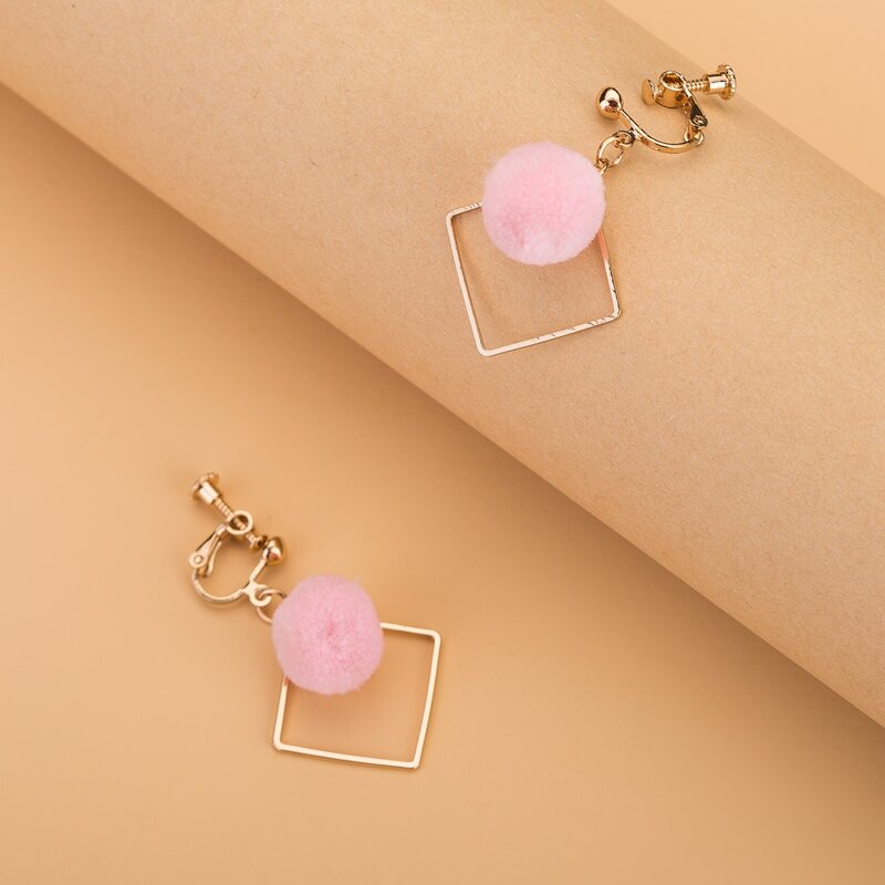 

Pom Pom & Square Drop Earrings, Multicolor