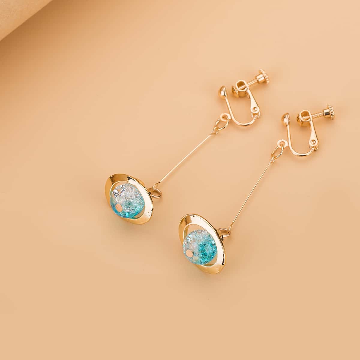 

Crystal Linear Earrings, Gold
