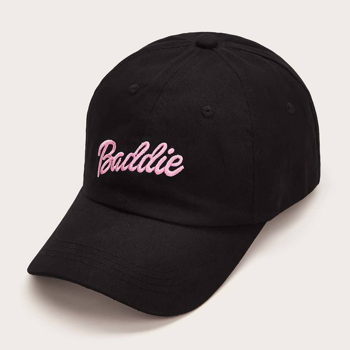 

Letter Embroidery Baseball Cap, Black