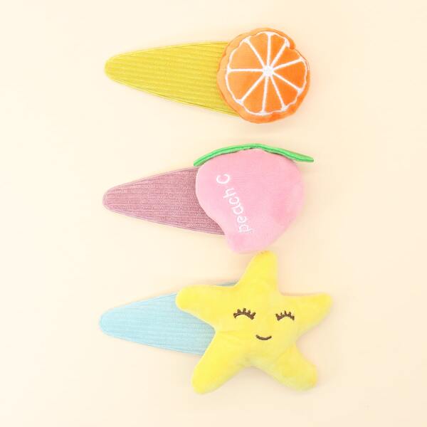 

3pcs Baby Fruit Decor Hair Clip, Multicolor