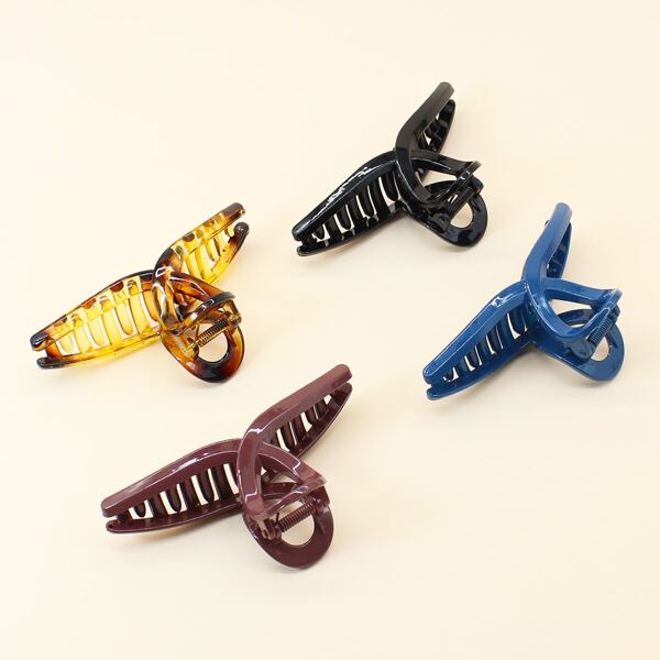 

4pcs Girls Acrylic Hair Claw, Multicolor