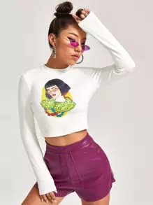 Sveta Figure Graphic Tee - White - View 1