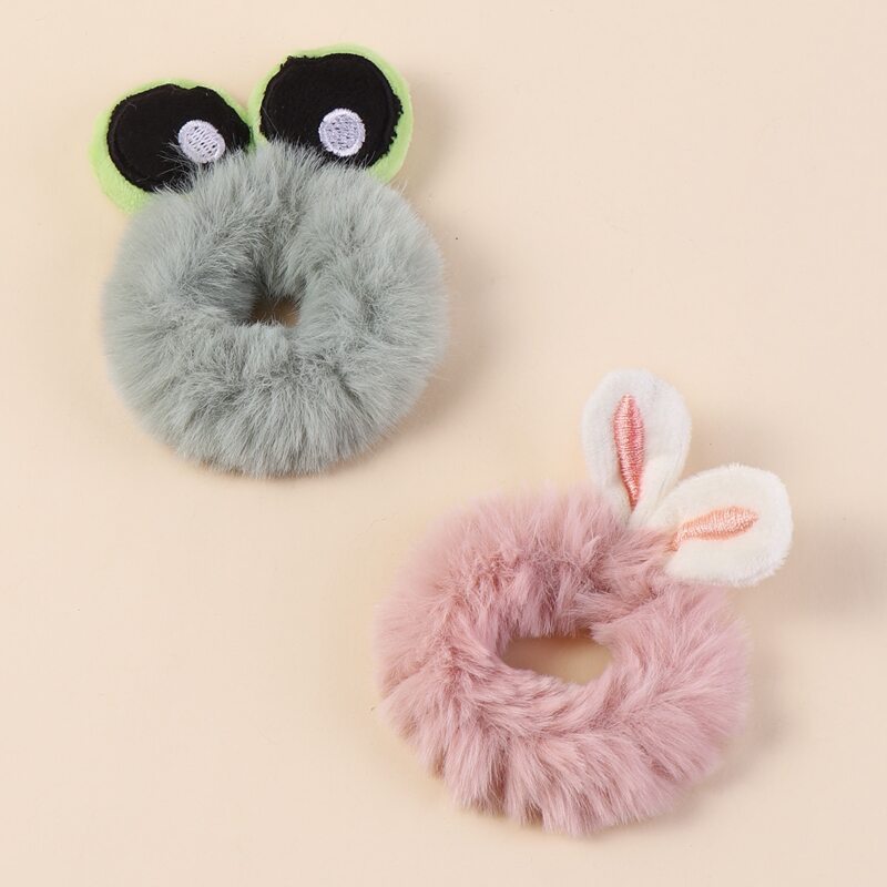 

2pcs Fluffy Scrunchie, Multicolor