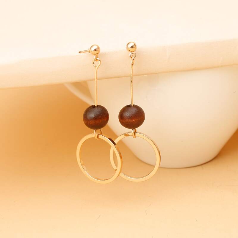 

Ball & Hoop Drop Earrings, Gold