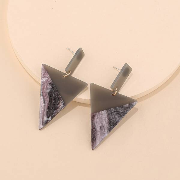 

Triangle Charm Drop Earrings, Light grey