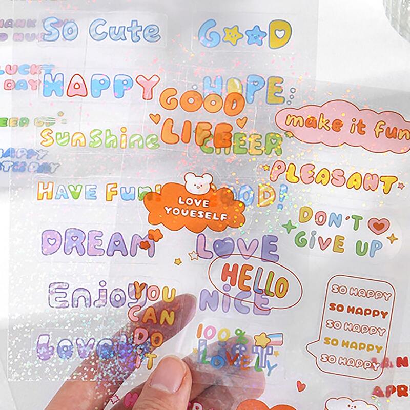

1pack Slogan Graphic Random Sticker, Multicolor