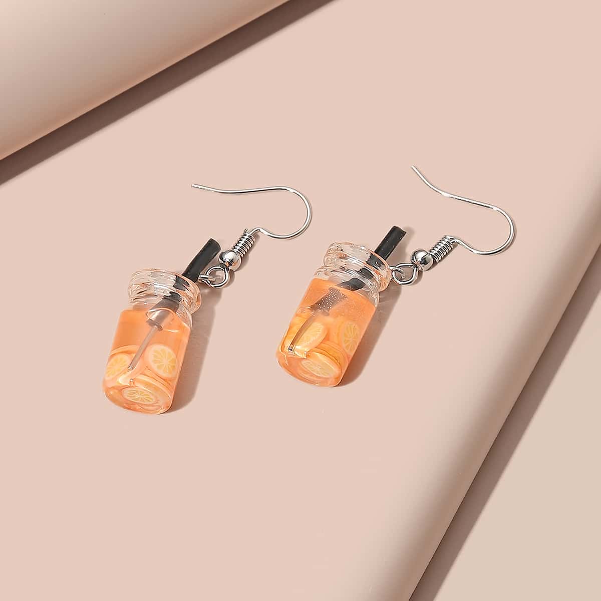 

Fruit Bottle Drop Earrings, Orange
