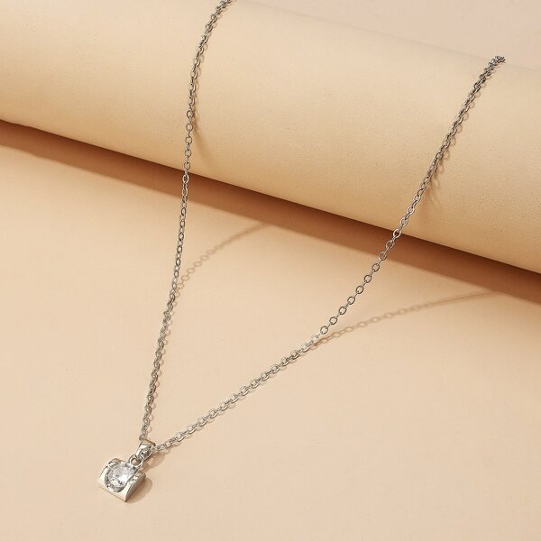 

Zircon Charm Necklace, Silver