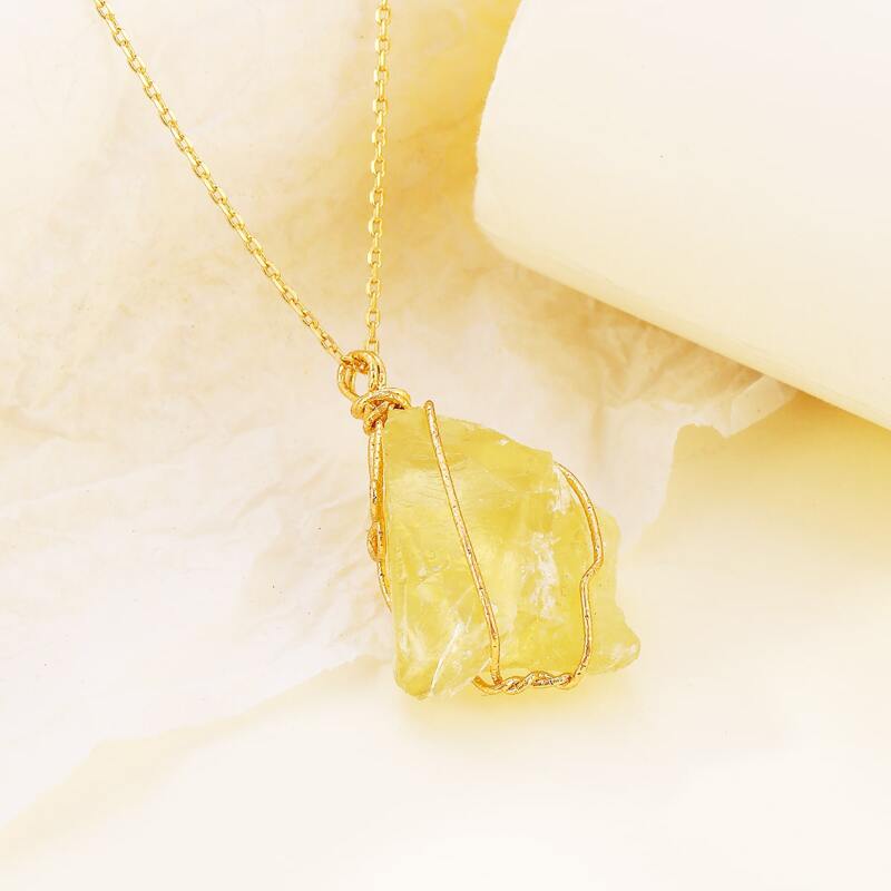 

Crystal Charm Necklace, Yellow