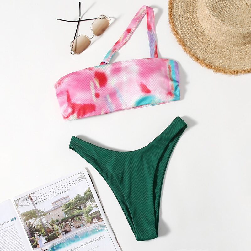 

Tie Dye High Cut Bikini Swimsuit, Multicolor