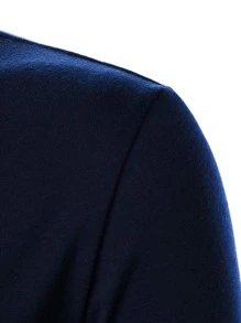 Manfinity Homme 男士拼接滾邊polo襯衫 - 藏蓝色 - 查看 5