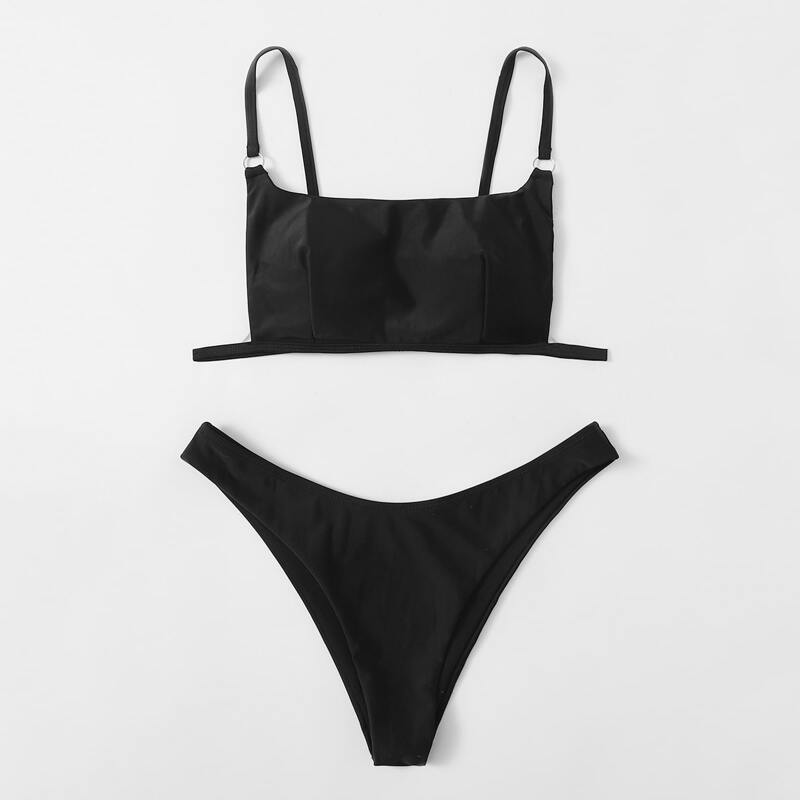 

High Cut Bikini Swimsuit, Black