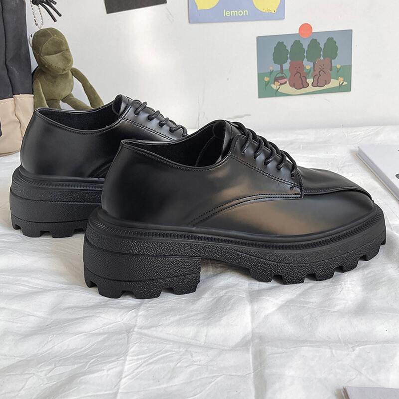 

Lace-up Front Square Toe Wedges, Black
