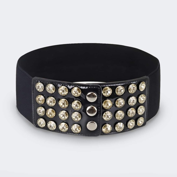 

Rhinestone Decor Corset Belt, Black