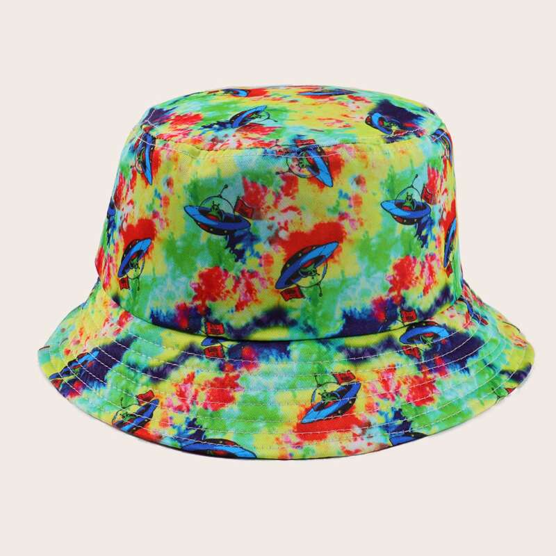 

Alien Pattern Bucket Hat, Multicolor