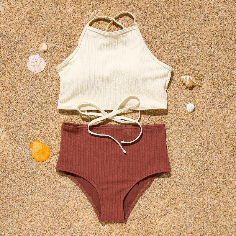

Ribbed Bikini Swimsuit, Multicolor