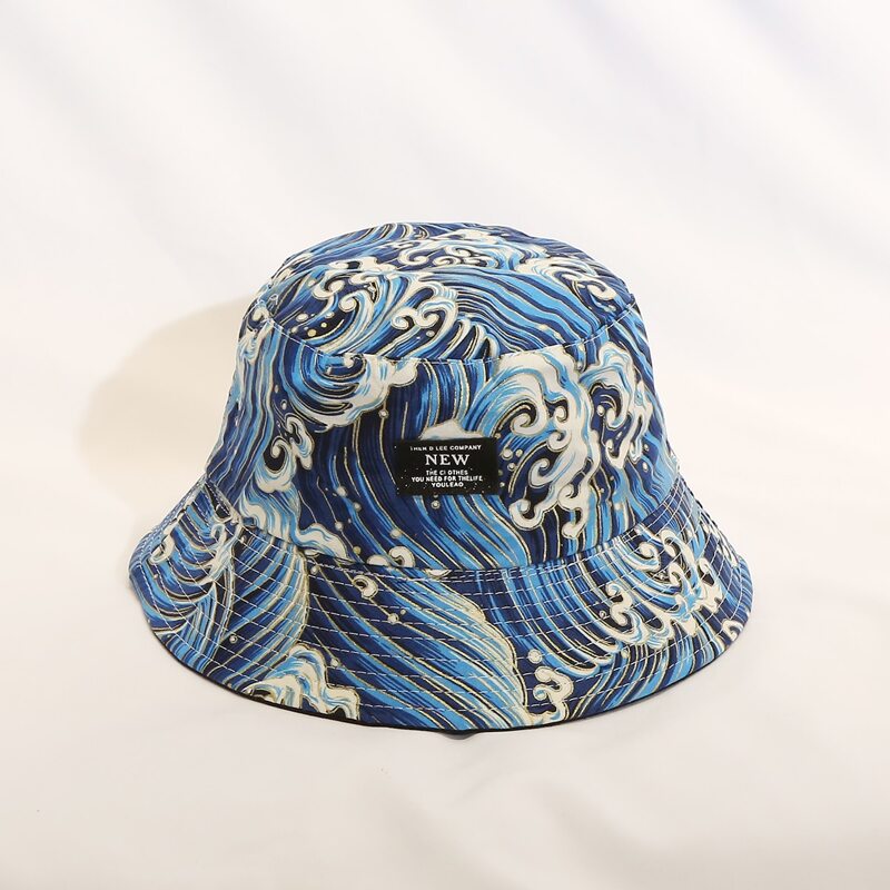 

Wave Pattern Bucket Hat, Blue