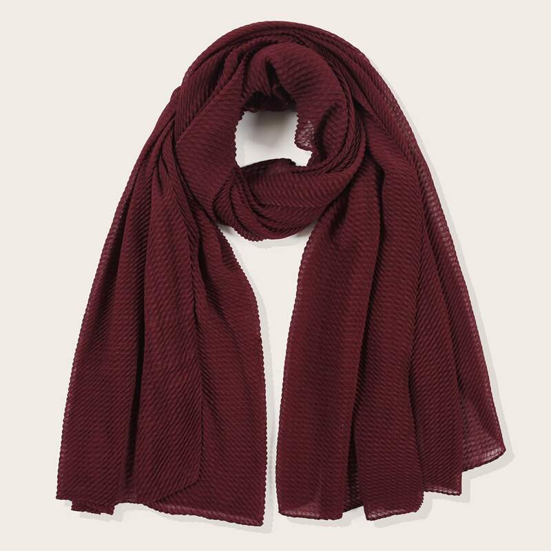 

1pc Solid Scarf, Burgundy