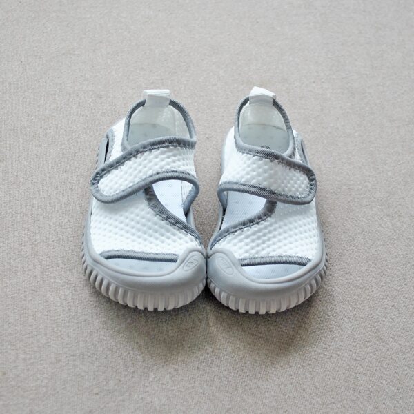 

Toddler Girls Contrast Binding Velcro Strap Sandals, White