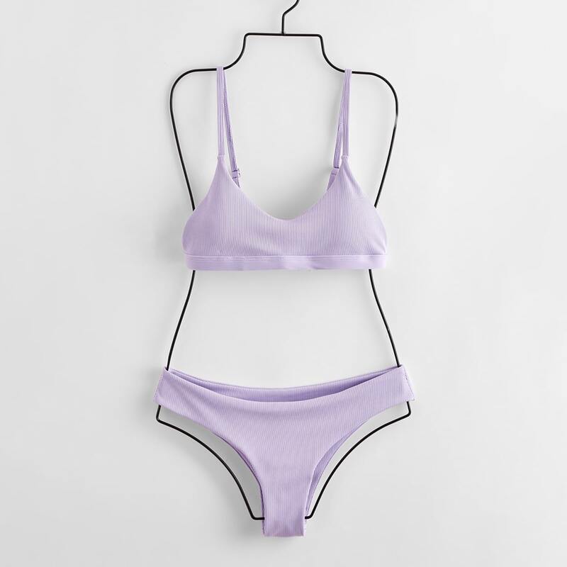 

Solid Bikini Swimsuit, Lilac purple