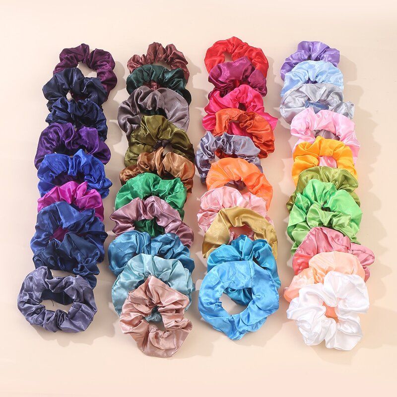 

40pcs Solid Scrunchie, Multicolor