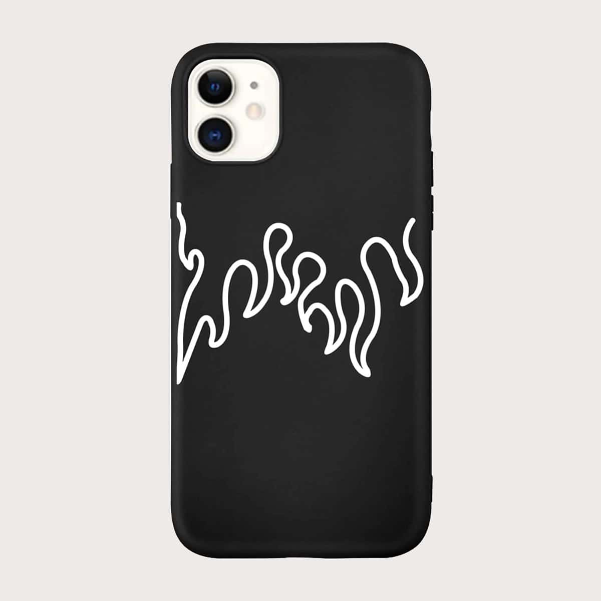 

Flame iPhone Case, Black