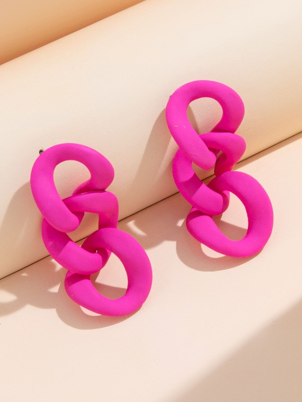 Solid Link Drop Earrings SHEIN USA