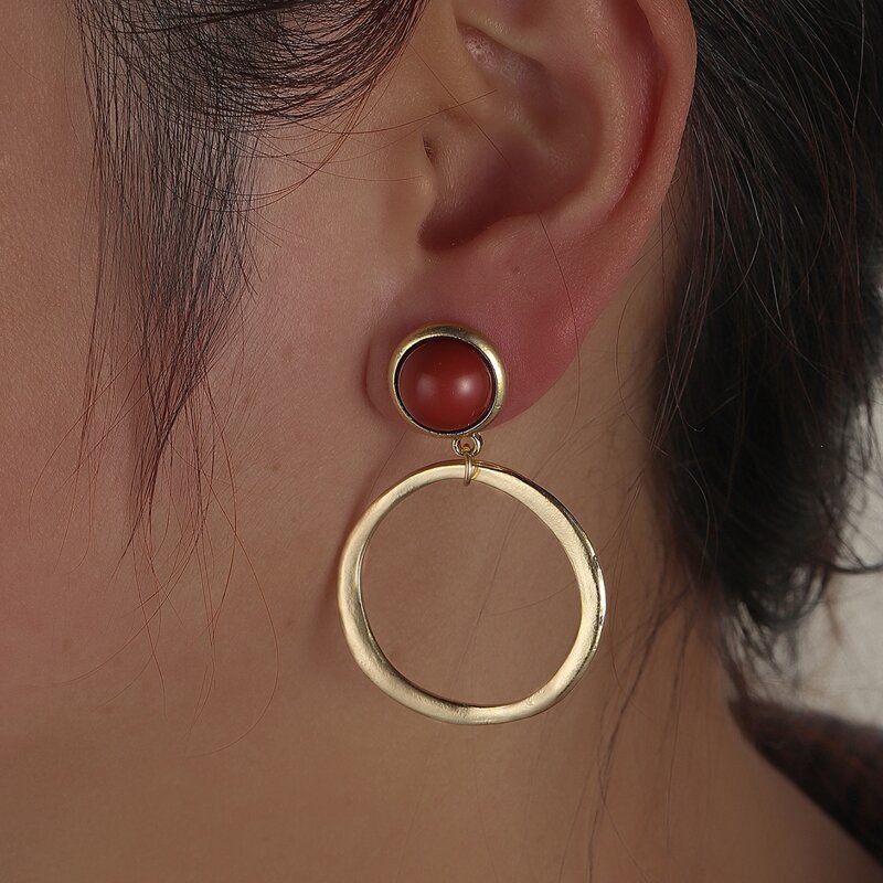 

Circle Drop Earrings, Gold