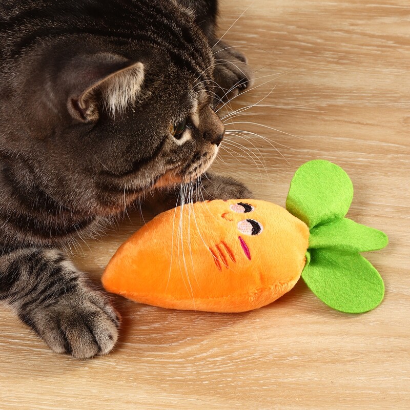 

Carrot Shaped Plush Pet Sound Toy, Orange