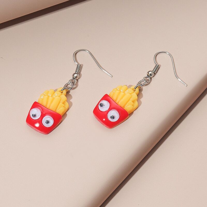 

French Fries Drop Earrings, Multicolor