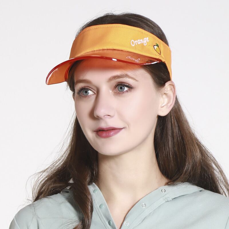

Letter Embroidery Visor Hat, Orange
