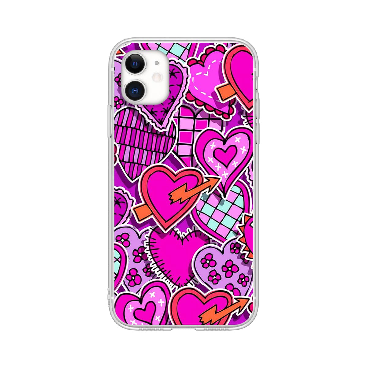 

Neon Heart iPhone Case, Hot pink neon