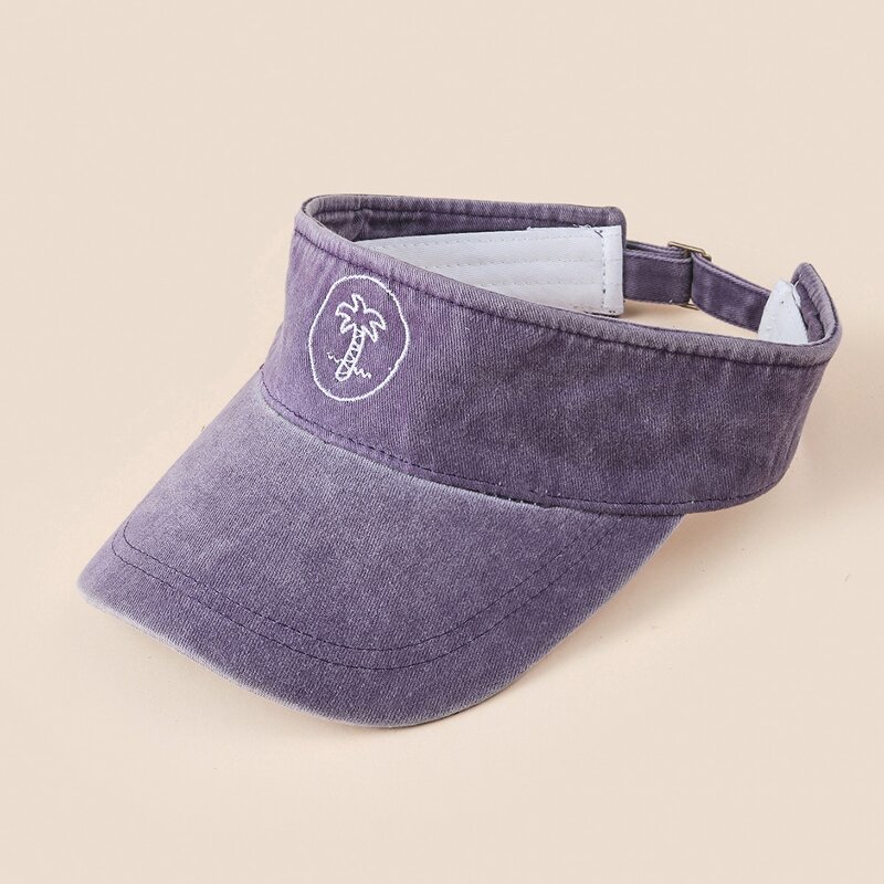 

Tree Embroidery Visor Hat, Purple