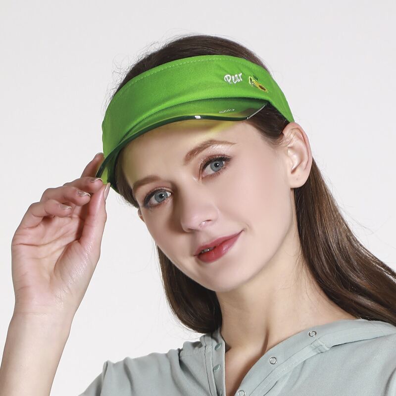

Fruit Embroidery Visor Hat, Green