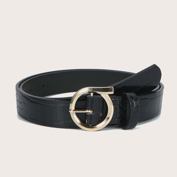 

Croc Embossed Plus Size Belt, Black