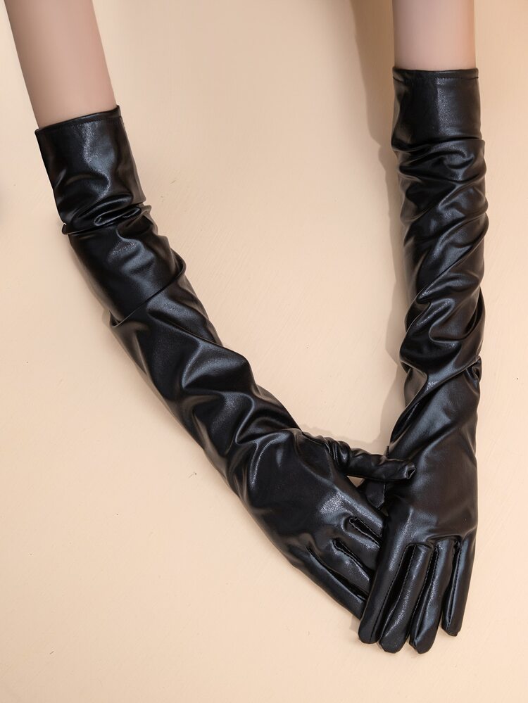 Solid PU Long Gloves