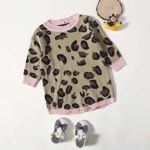 

Baby Girl Contrast Binding Knit Bodysuit, Multicolor