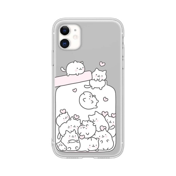 

Cartoon Cat iPhone Case, Clear