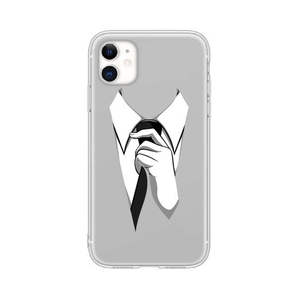 

Gentleman Pattern Clear iPhone Case, Black and white
