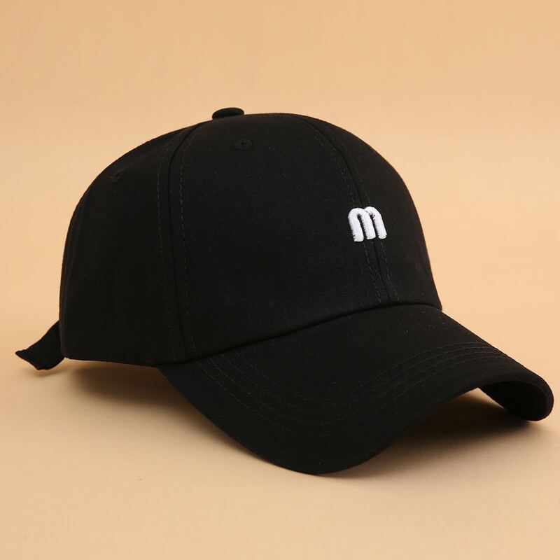 

Letter Embroidery Baseball Cap, Black