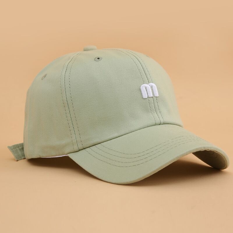 

Letter Embroidery Baseball Cap, Mint green