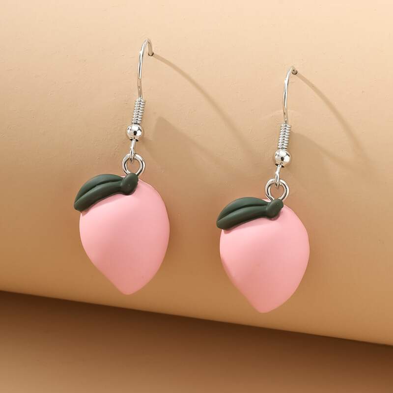 

Peach Drop Earrings, Pink