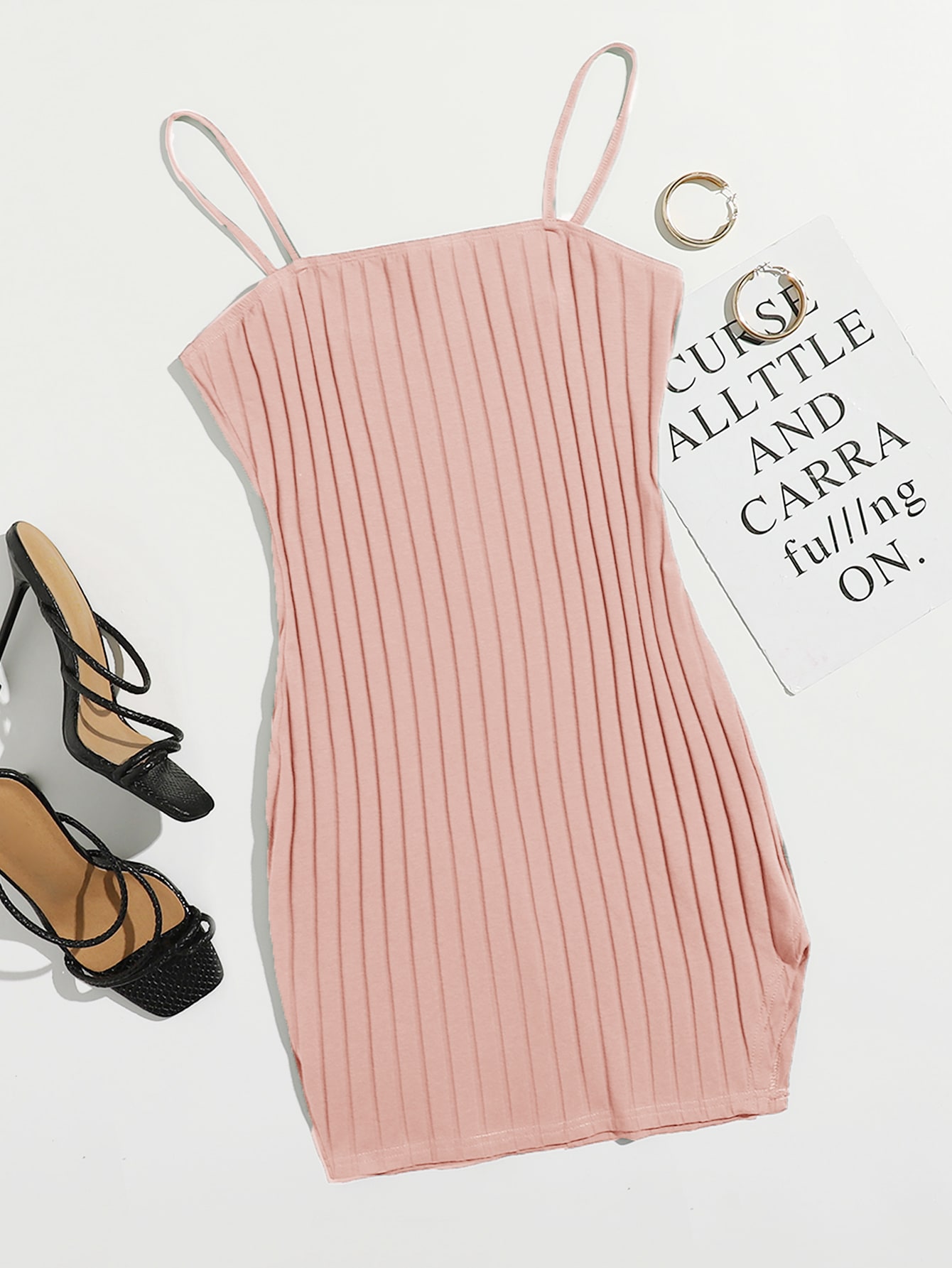 Rib-knit Solid Bodycon Dress thumbnail