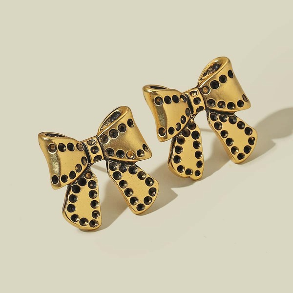

Bow Design Stud Earrings, Gold