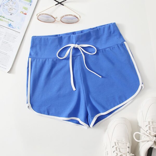 

Contrast Binding Dolphin Shorts, Blue