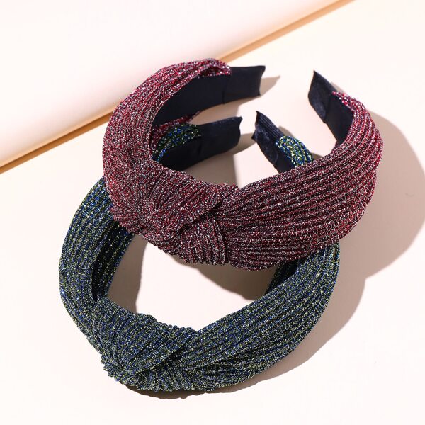 

2pcs Glitter Hair Hoop, Multicolor