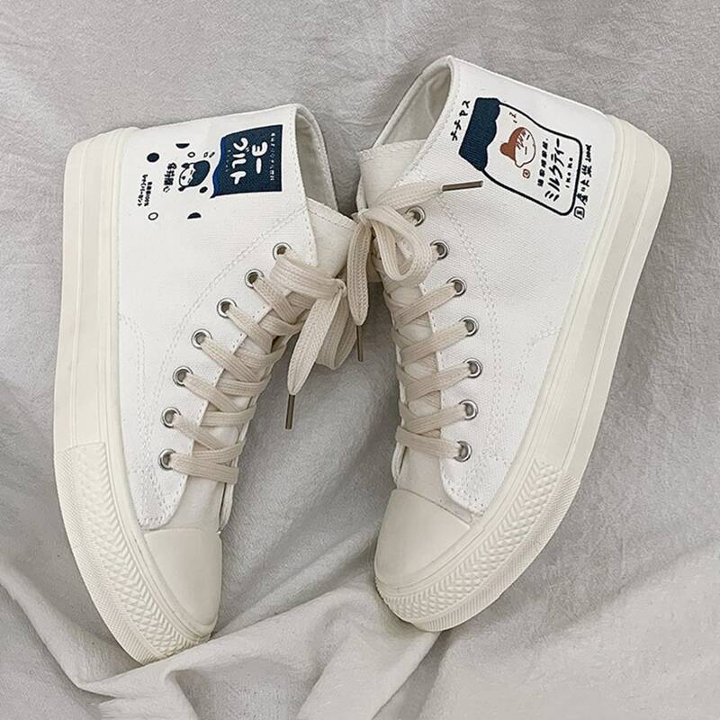 

High Top Canvas Sneakers, White