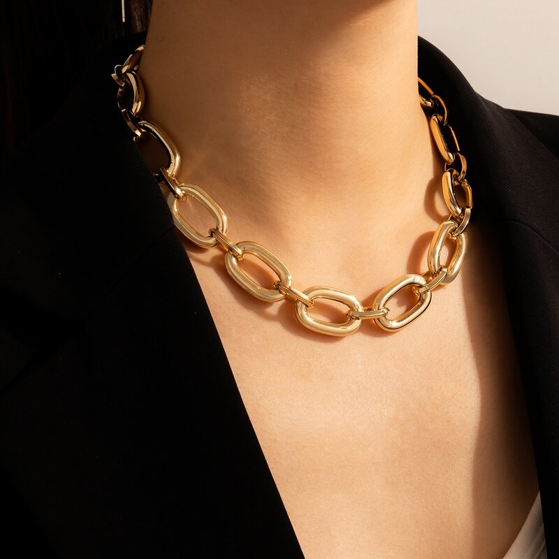 

1pc Chunky Chain Necklace, Gold
