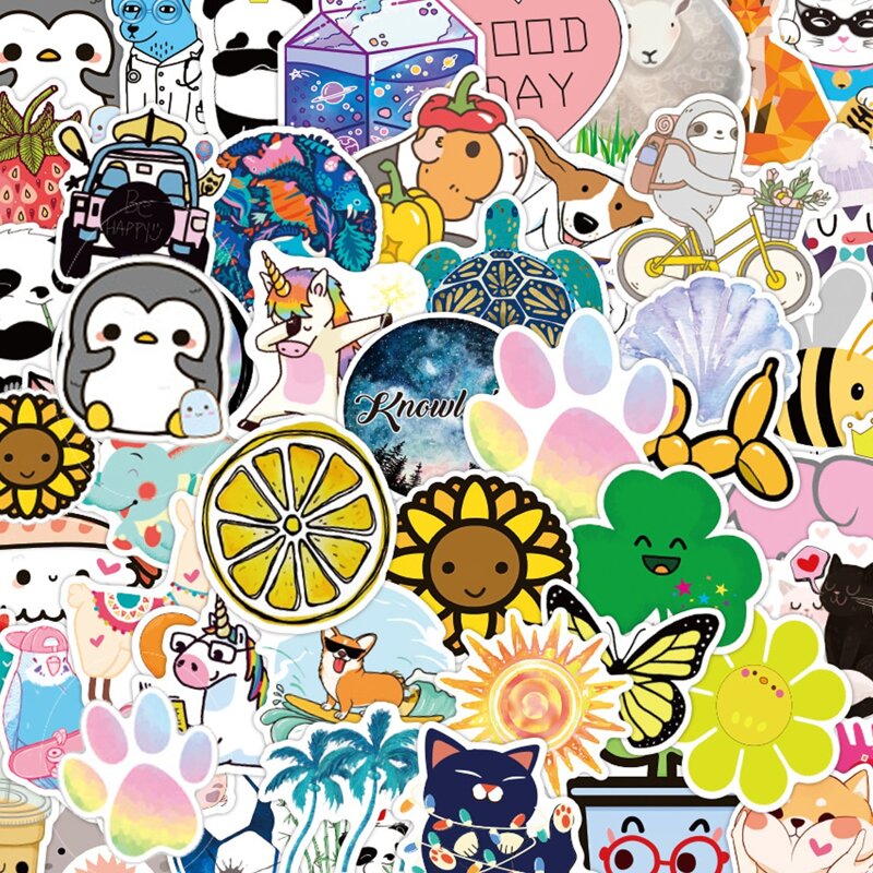

50pcs Cartoon Graphic Sticker, Multicolor